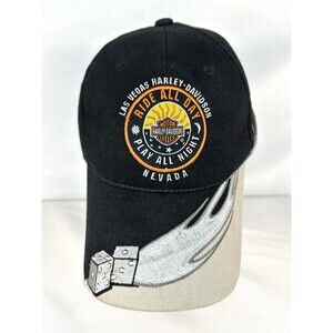 Harley Davidson Las Vegas Nevada Hat Ride All Day Play All Night Embroidered